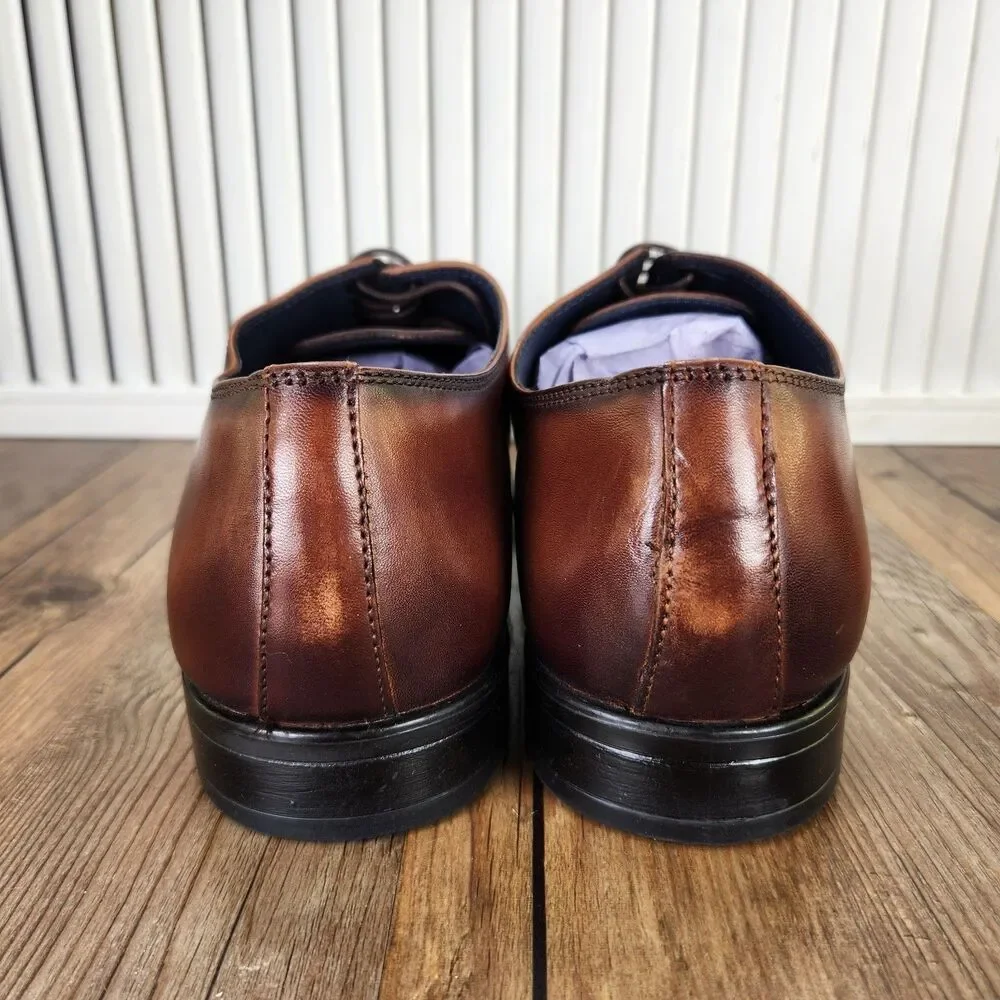 Jump New York Monaco Oxfords Dress Shoes Mens Size 12 M Tan Brown Leather Preppy